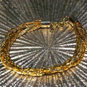 Gold Tone Multi link Bracelet